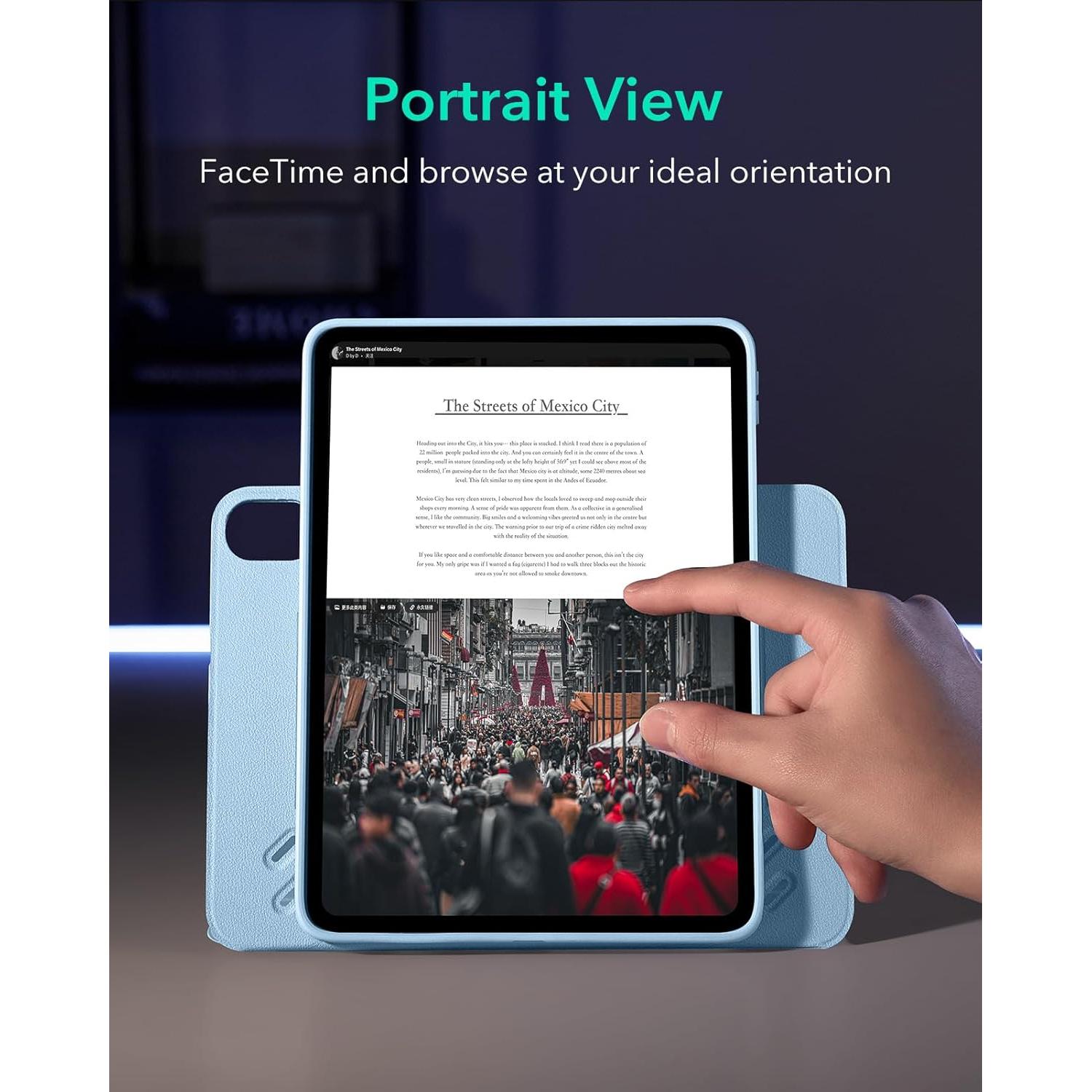 Funda ESR para iPad Air 13" M3/M2 2024/2025, Soporte Ajustable