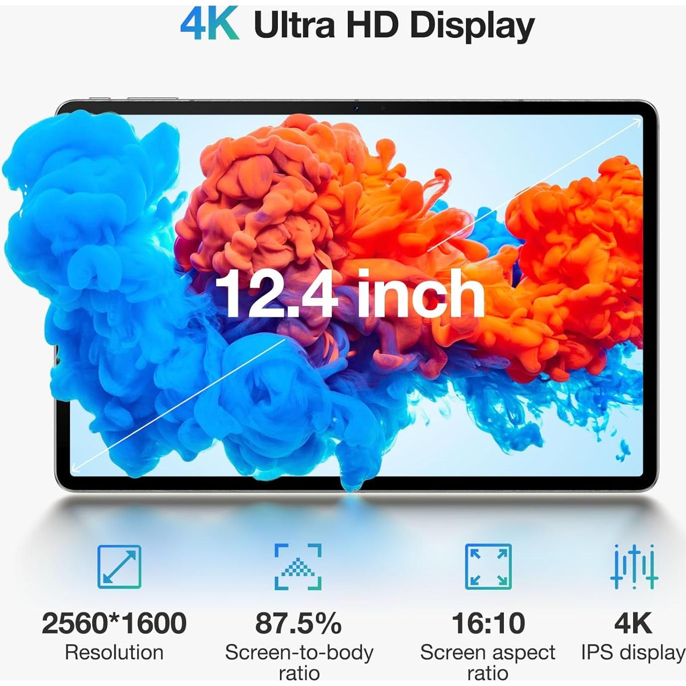 Tableta DOOGEE T30 Max 12.4" 4K 20GB RAM 512GB Android 14