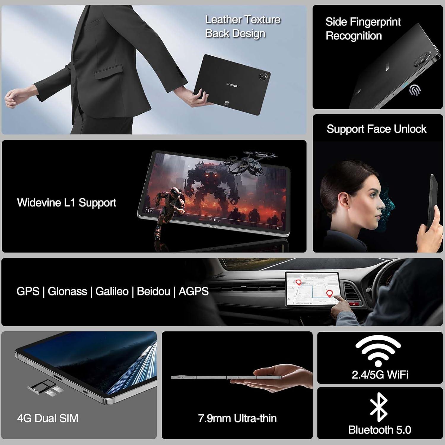 Tableta DOOGEE T30 Max 12.4" 4K 20GB RAM 512GB Android 14