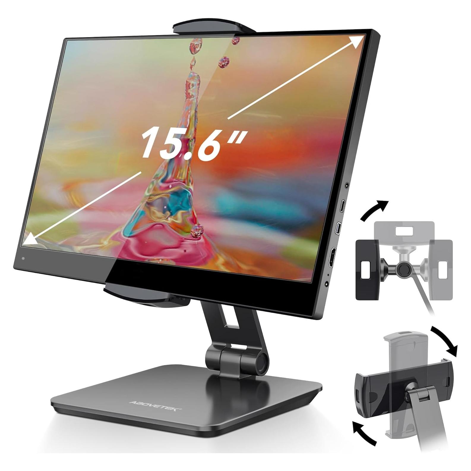 Soporte de Tableta Aluminio AboveTEK 360° para Pantallas 10-40 cm