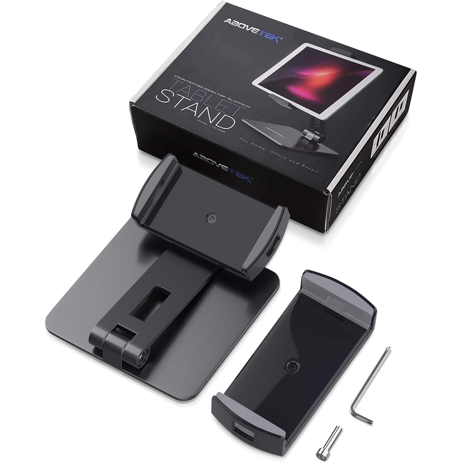 Soporte de Tableta Aluminio AboveTEK 360° para Pantallas 10-40 cm