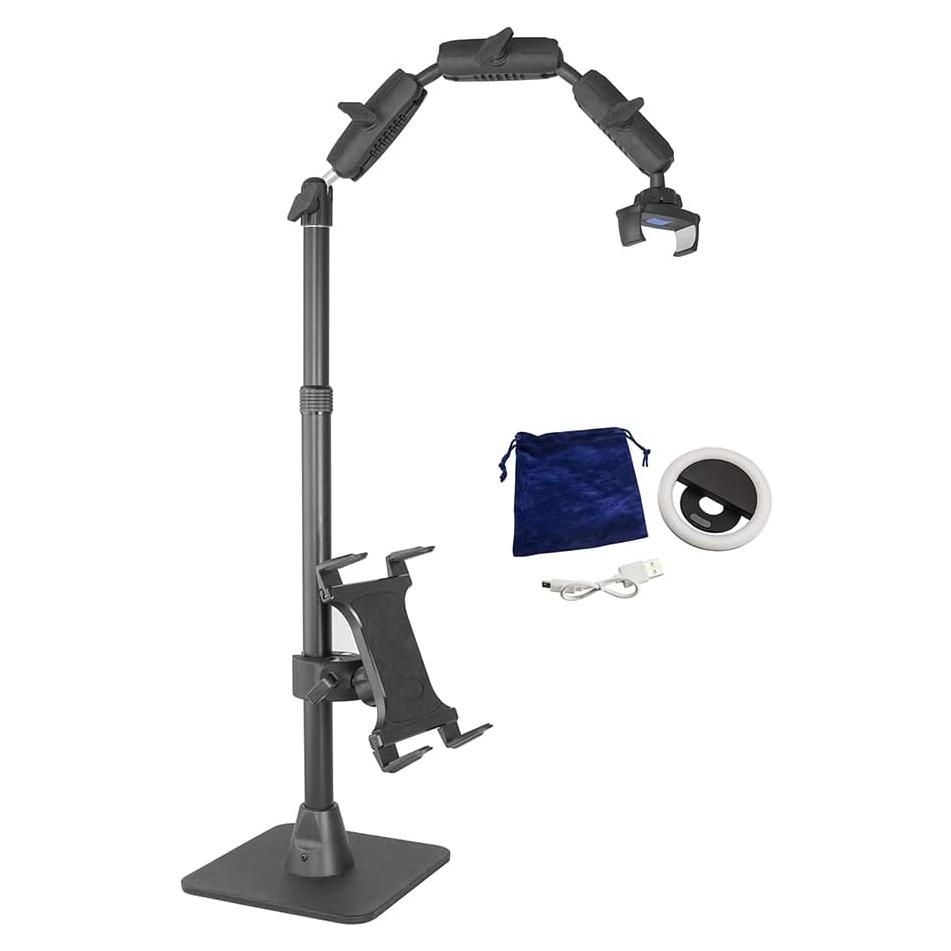Soporte Ajustable ARKON con Luz de Anillo y Tableta