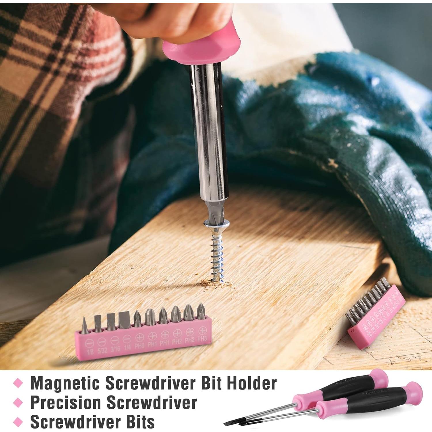 Set de Herramientas Pink 35 Piezas WORKPRO - Caja de Almacenamiento