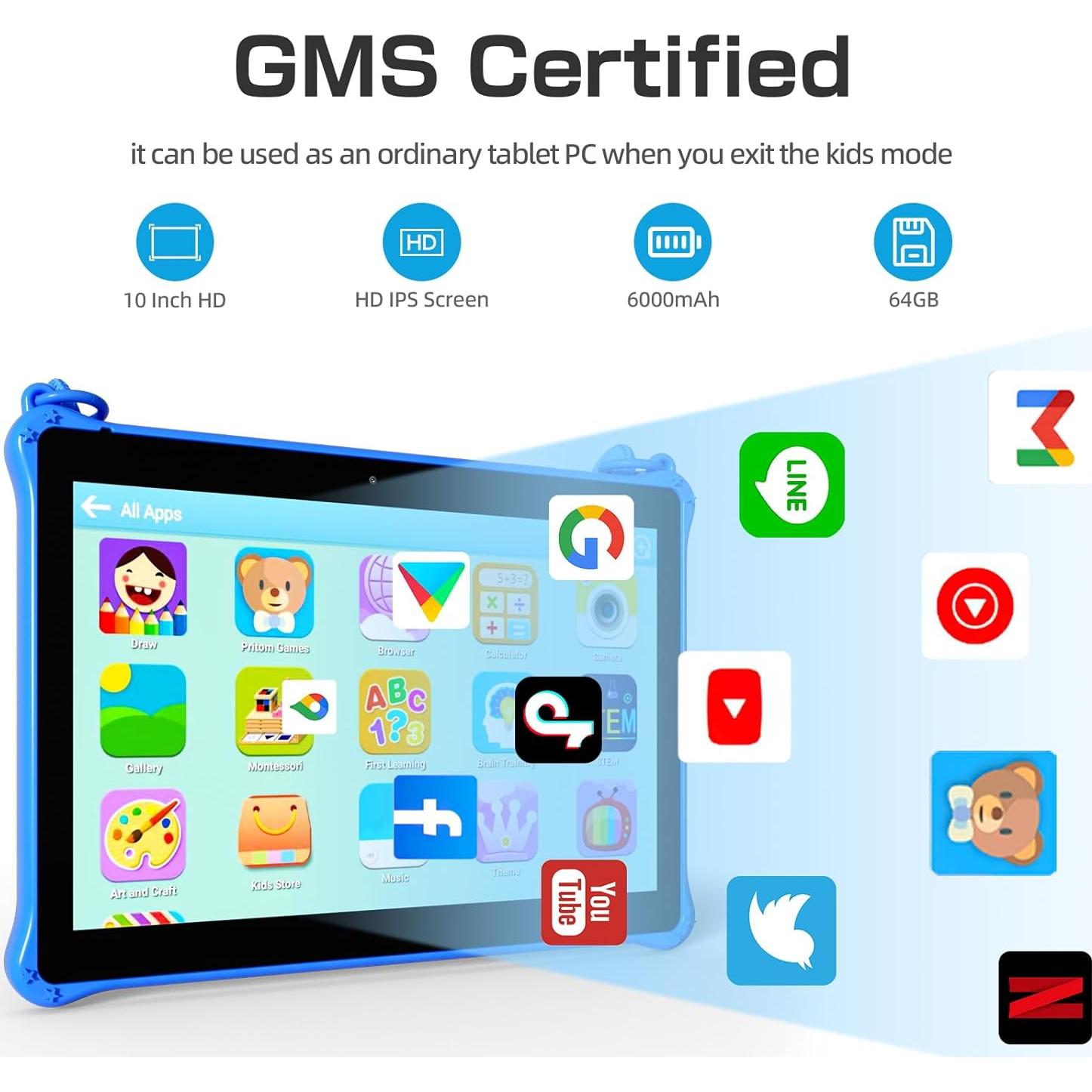 Tableta PRITOM Touch10 para Niños 10" Android 13 64GB