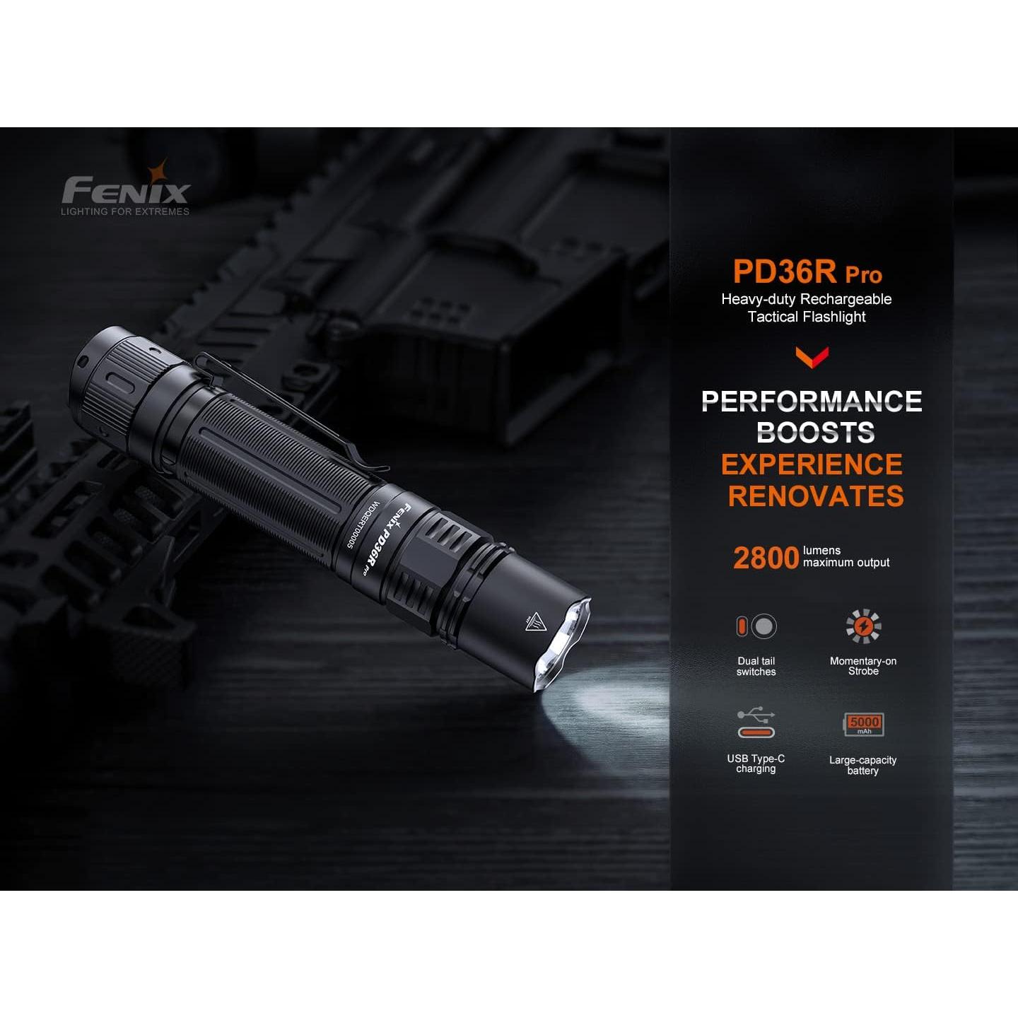 Linterna Táctica Fenix PD36R Pro 2800 Lúmenes Recargable USB-C