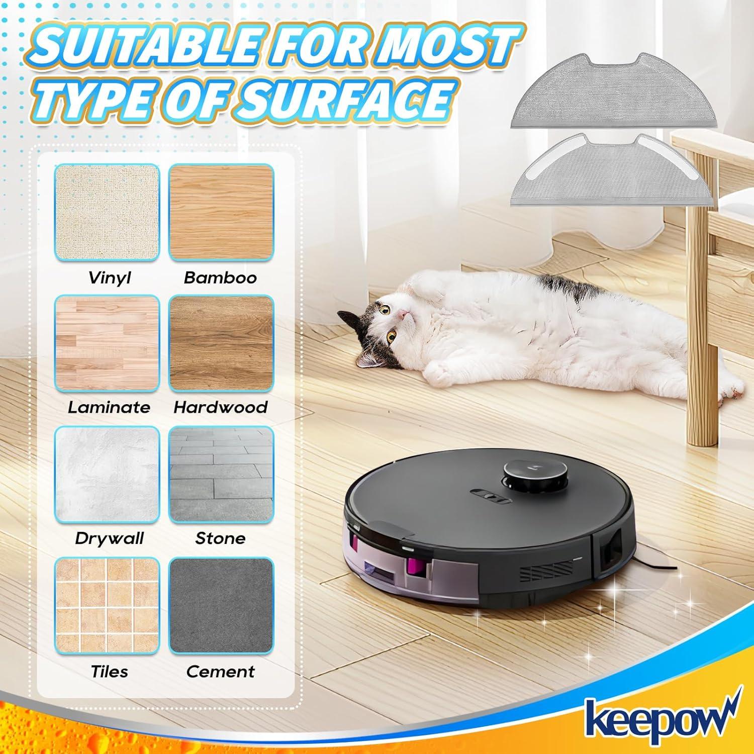 8 Piezas Reemplazo Microfibra KEEPOW E10 E20 Aspiradora