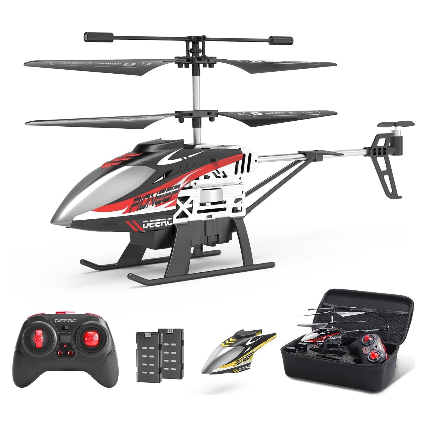DEERC DE52 Remote Control Helicopter,Altitude Hold RC Helicopters with Storage Case Extra Shell,2.4GHz Aircraft Indoor Flying Toy with High&Low Speed Mode,2 Modular Battery for 24 Min Play Boys Girls