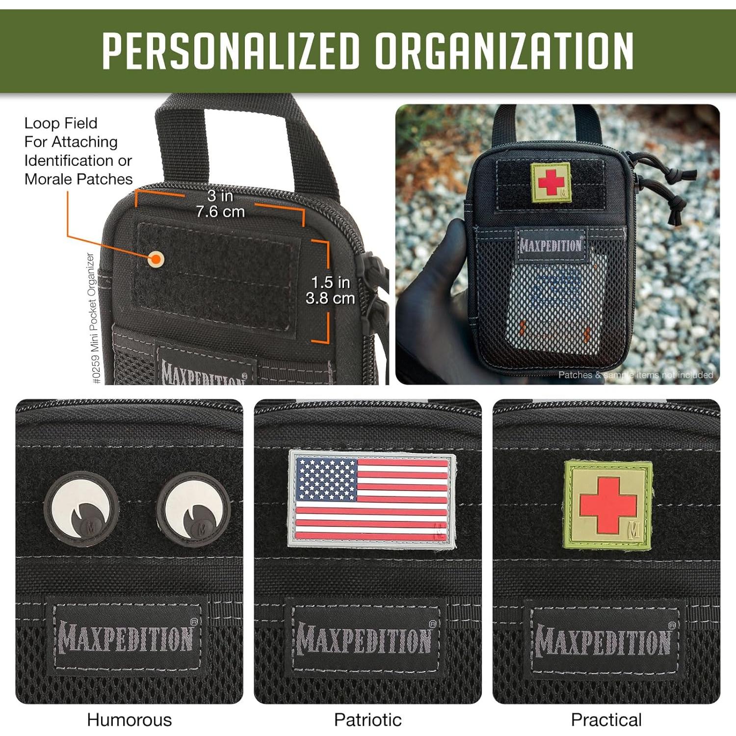 Organizador de bolsillo Maxpedition Mini EDC Negro 15x10 cm