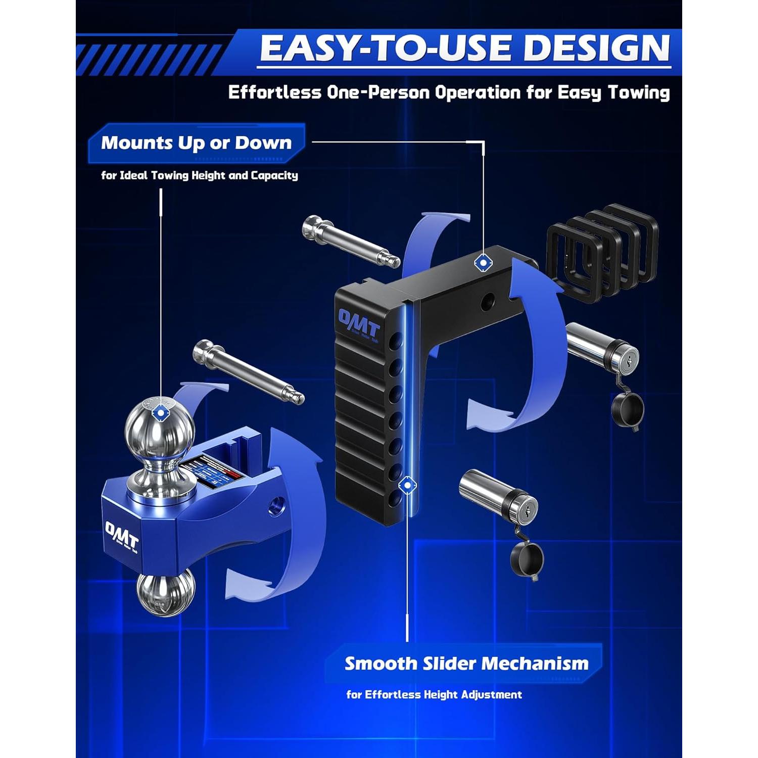 Enganche de Remolque Ajustable Orion Motor Tech 15.24 cm 5670 kg