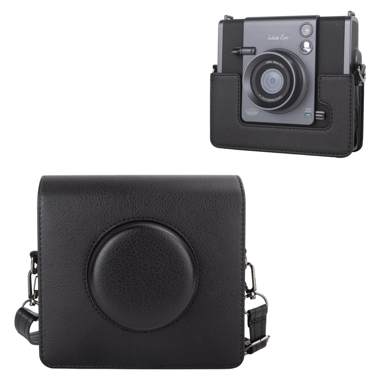 Funda de cámara Fujifilm Instax Wide EVO - Cuero PU Negro