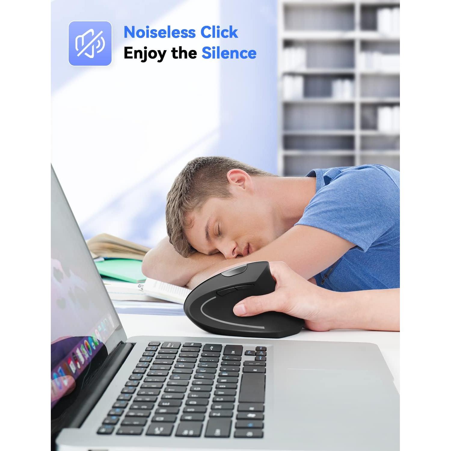 Ratón Ergonómico TECKNET Vertical Inalámbrico 4800 DPI Negro