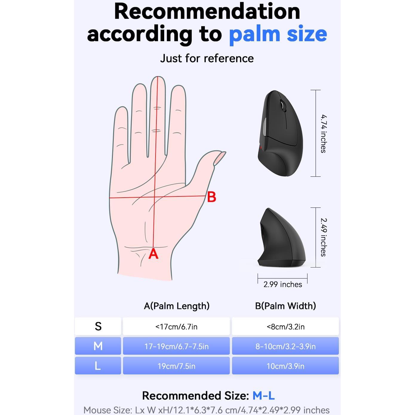 Ratón Ergonómico TECKNET Vertical Inalámbrico 4800 DPI Negro