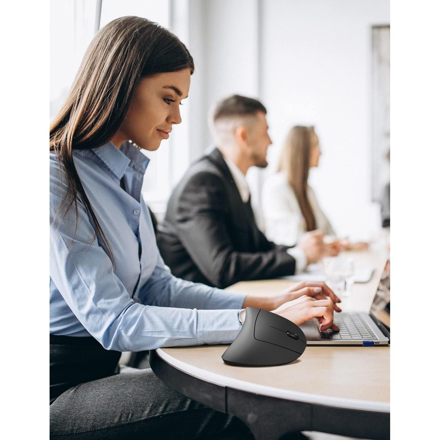 Ratón Ergonómico TECKNET Vertical Inalámbrico 4800 DPI Negro