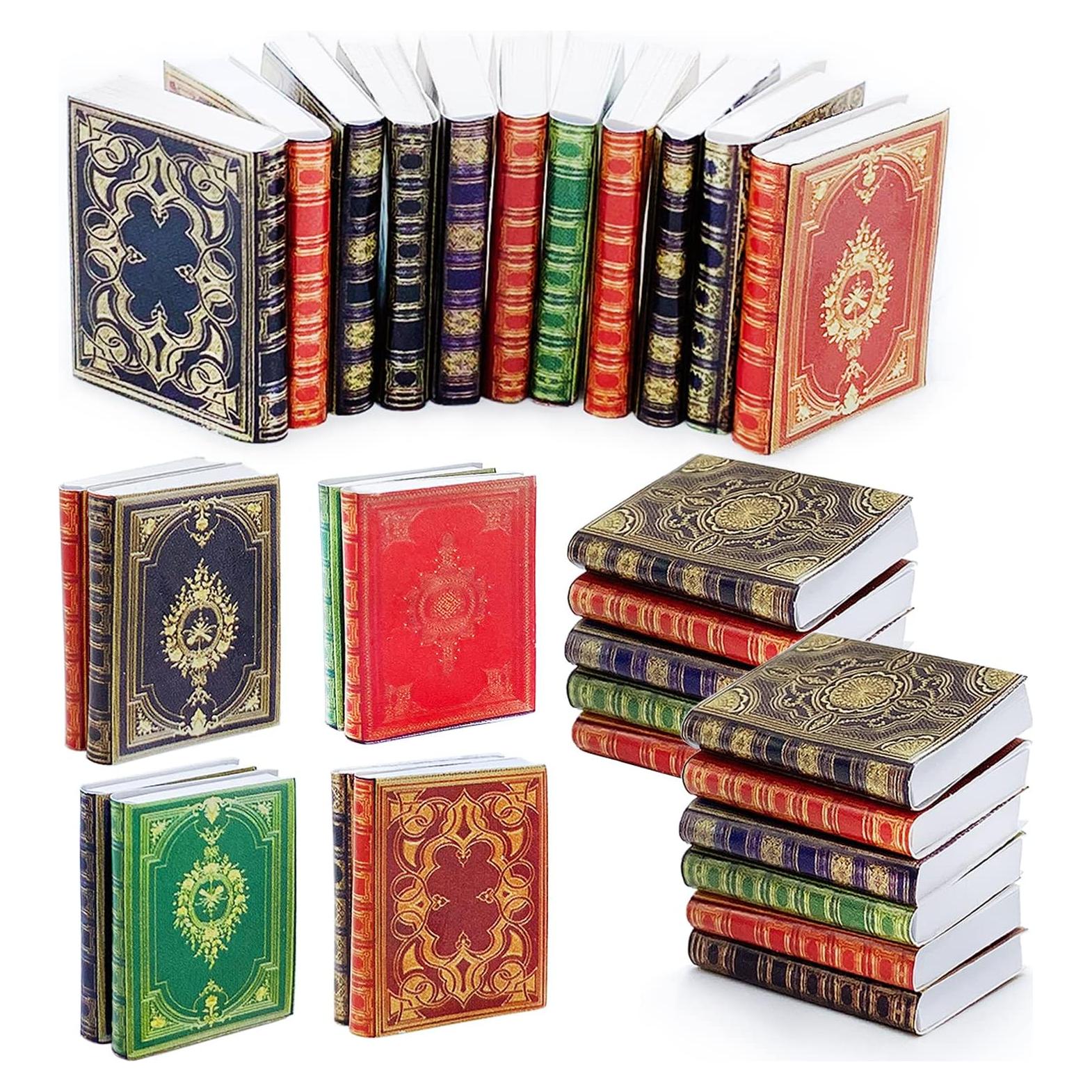 Paquete de 30 libros en miniatura Baaxxango para casas de muñecas