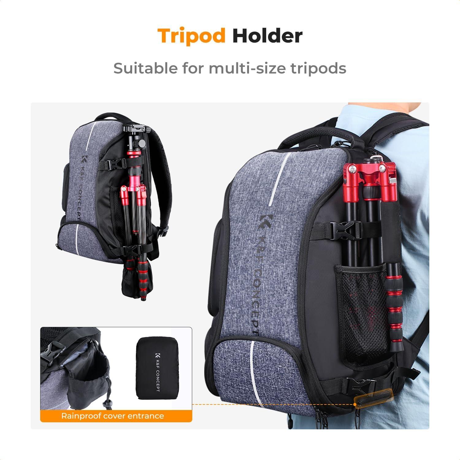 Mochila para cámara K&F Concept 25L con compartimento para laptop