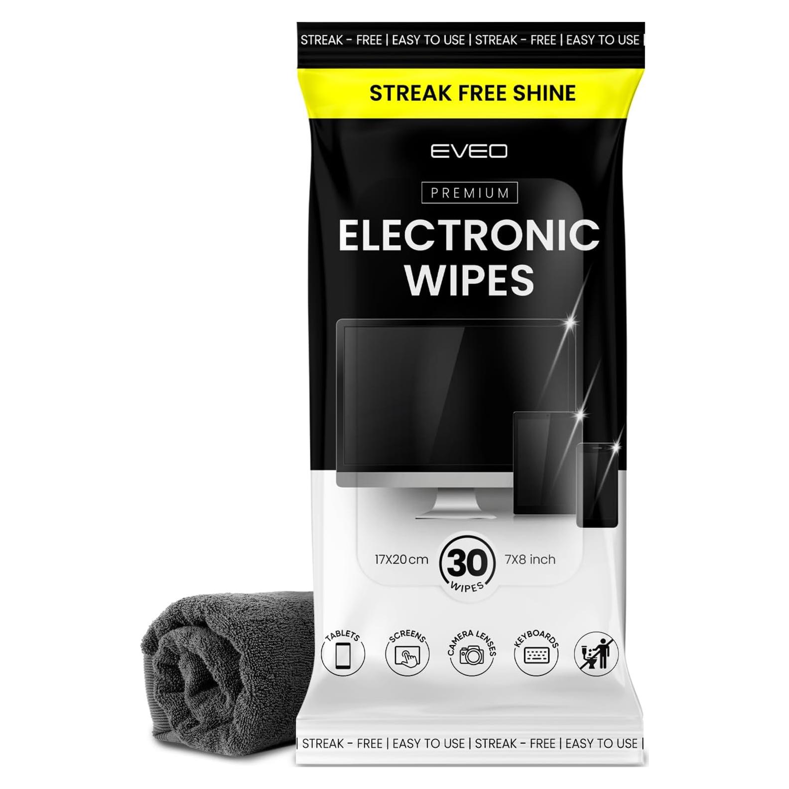 Limpiador Electrónico EVEO - 30 Toallitas + Paño Microfibra