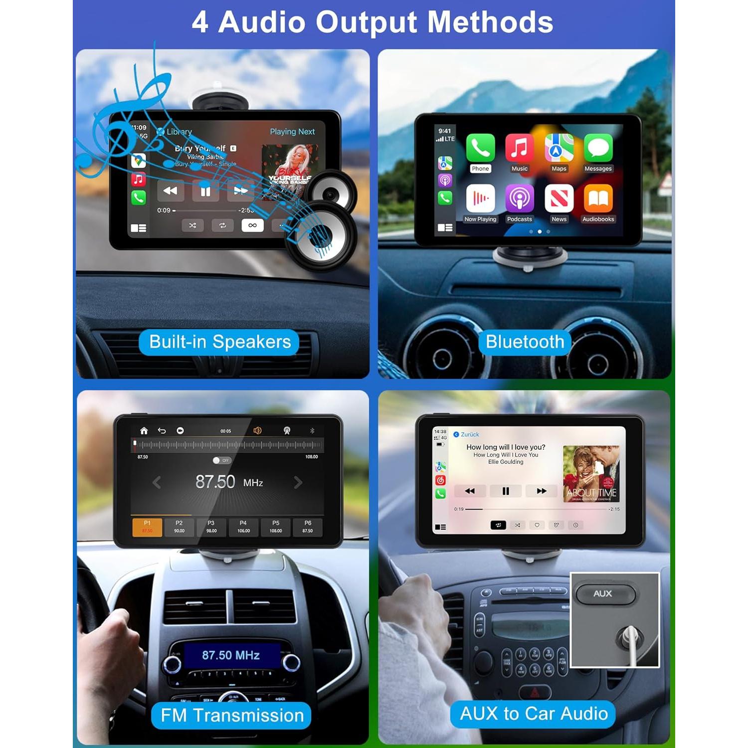 Pantalla Táctil 7" Aonerex CarPlay Android Auto Inalámbrica