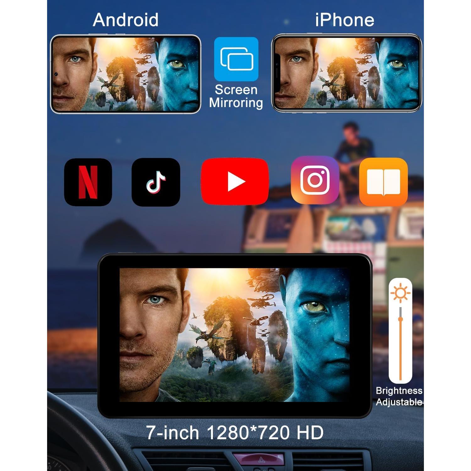 Pantalla Táctil 7" Aonerex CarPlay Android Auto Inalámbrica