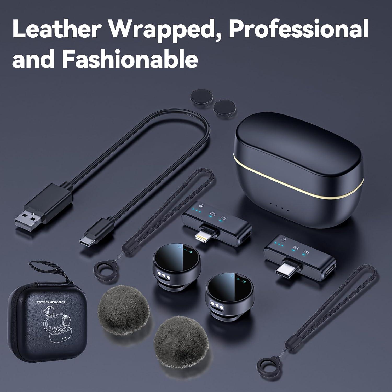 Micrófono Lavalier Inalámbrico JMZOEY para iPhone/Android, 61m