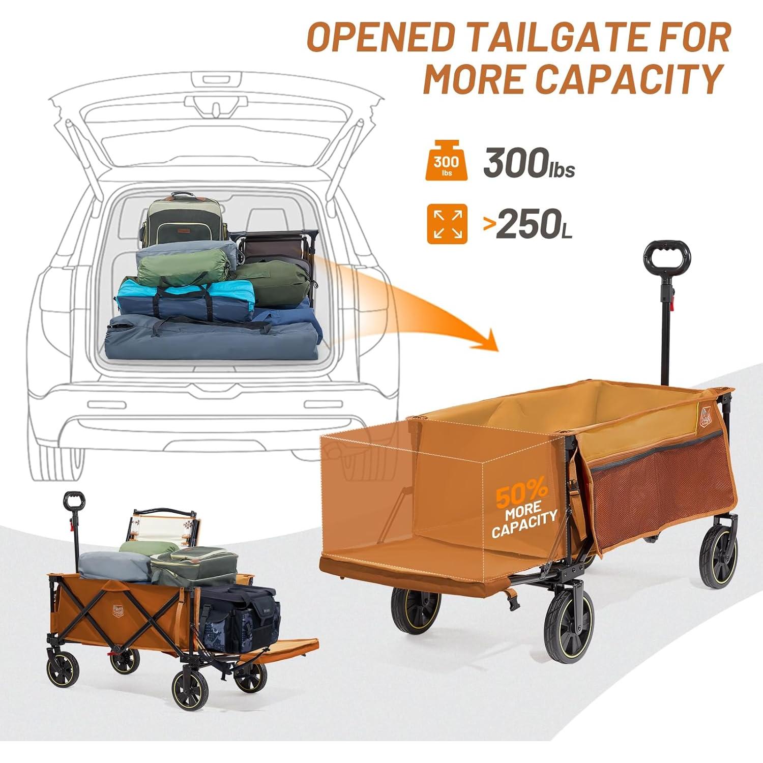 Carro Plegable Timber Ridge 49" con Puerta Trasera Naranja