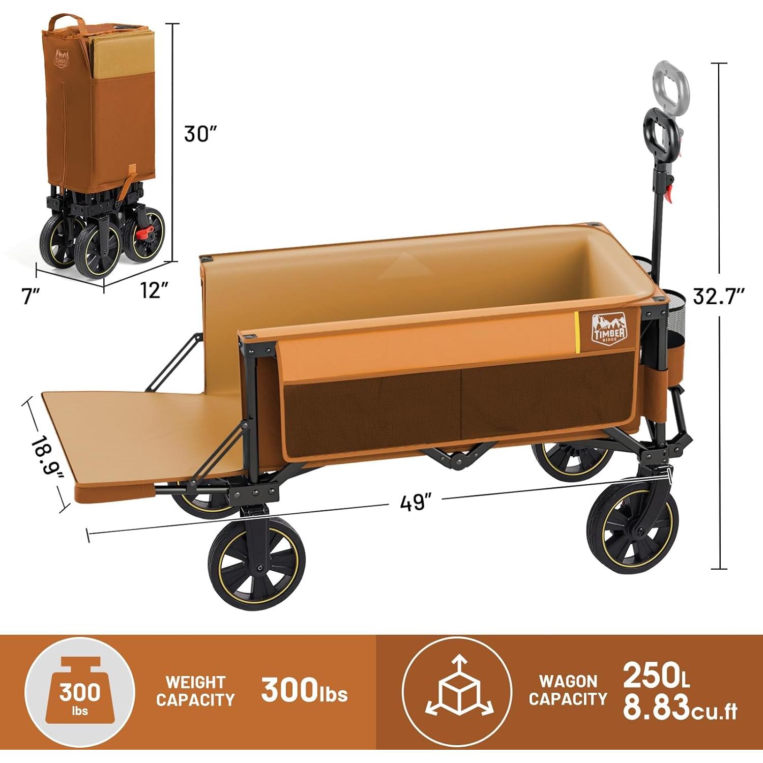 Carro Plegable Timber Ridge 49" con Puerta Trasera Naranja