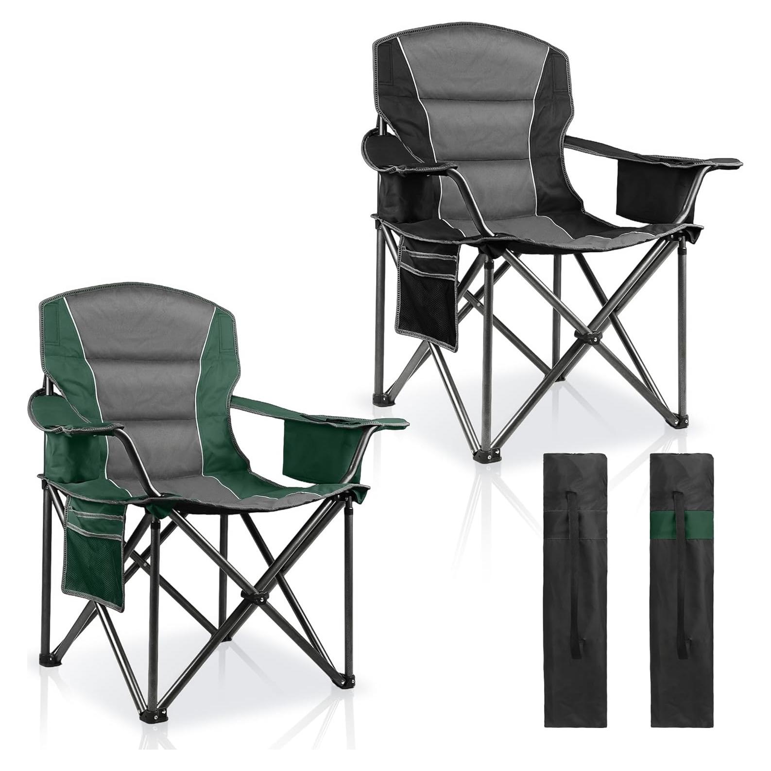 Paquete de 2 Sillas de Camping Acolchadas LANMOUNTAIN 181 kg