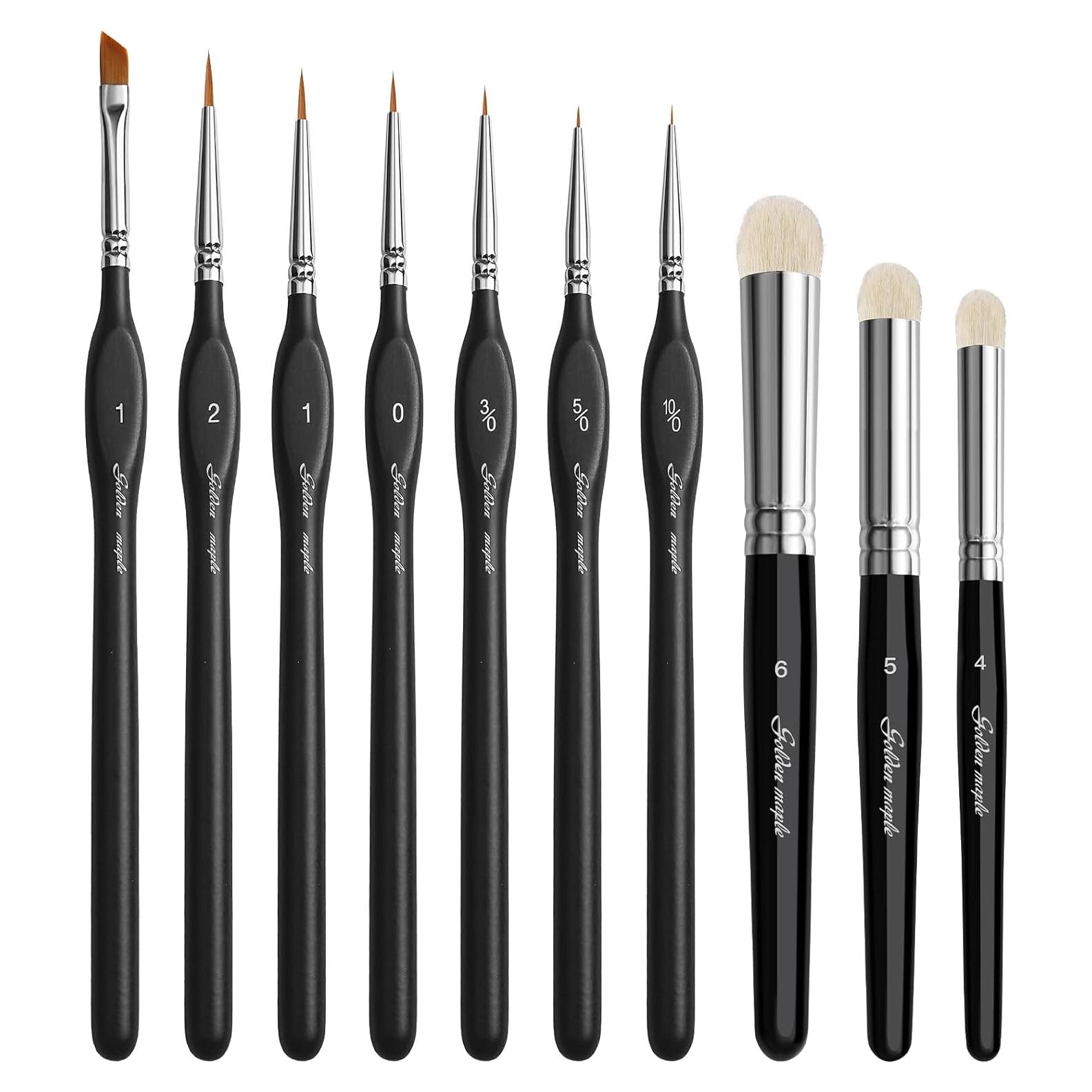 Pinceles de Pintura Miniatura Golden Maple 10 Piezas Detalle