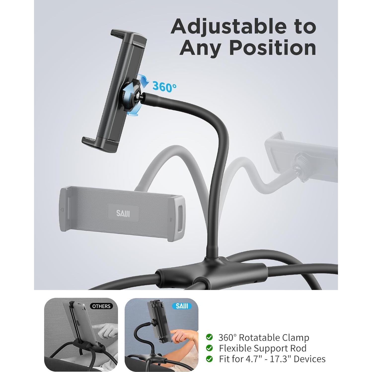 Soporte Ajustable para iPad SAIJI Negro 4.7"-17.3"