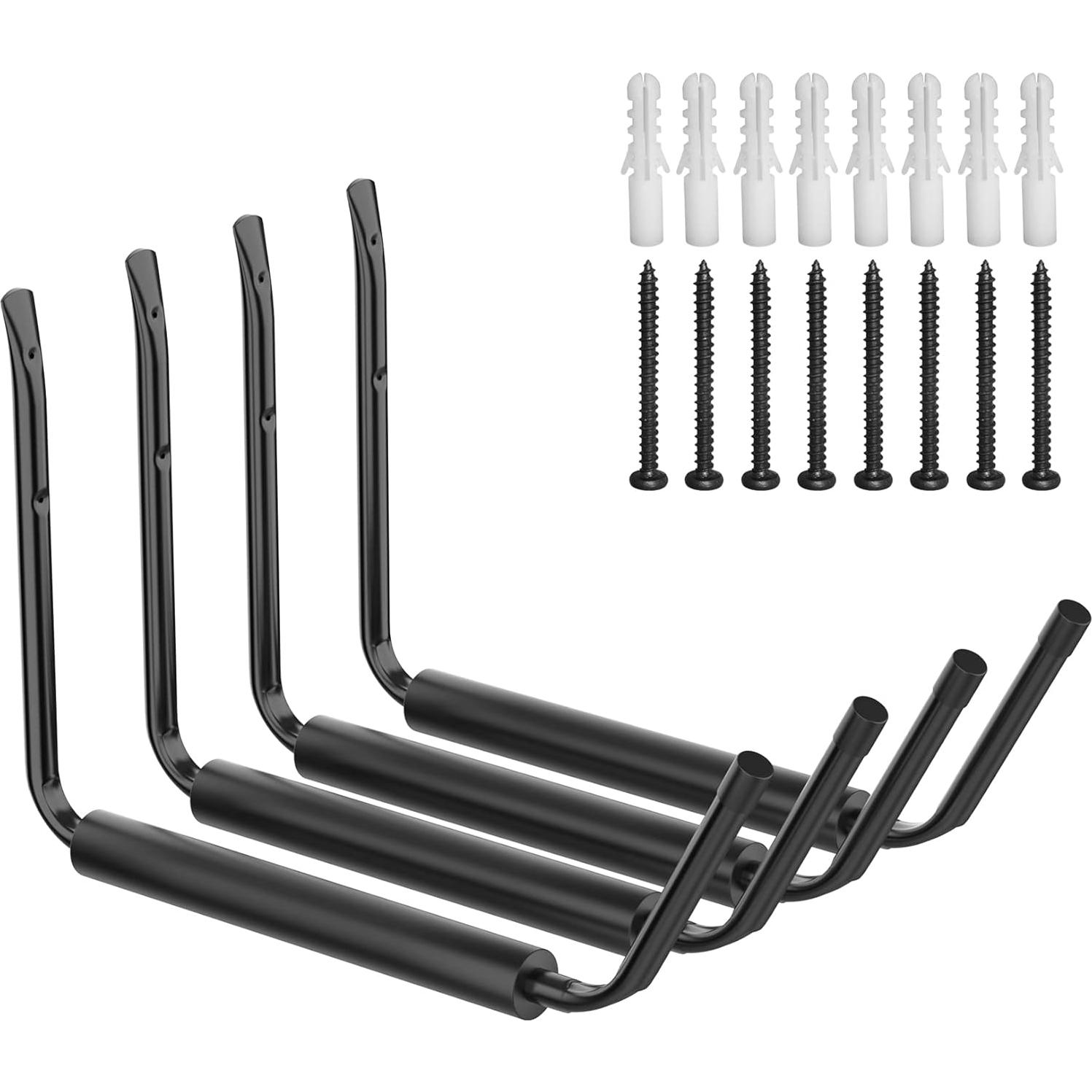 Soporte de Kayak Pared WALMANN 4 Ganchos Metal Negro 22.68kg