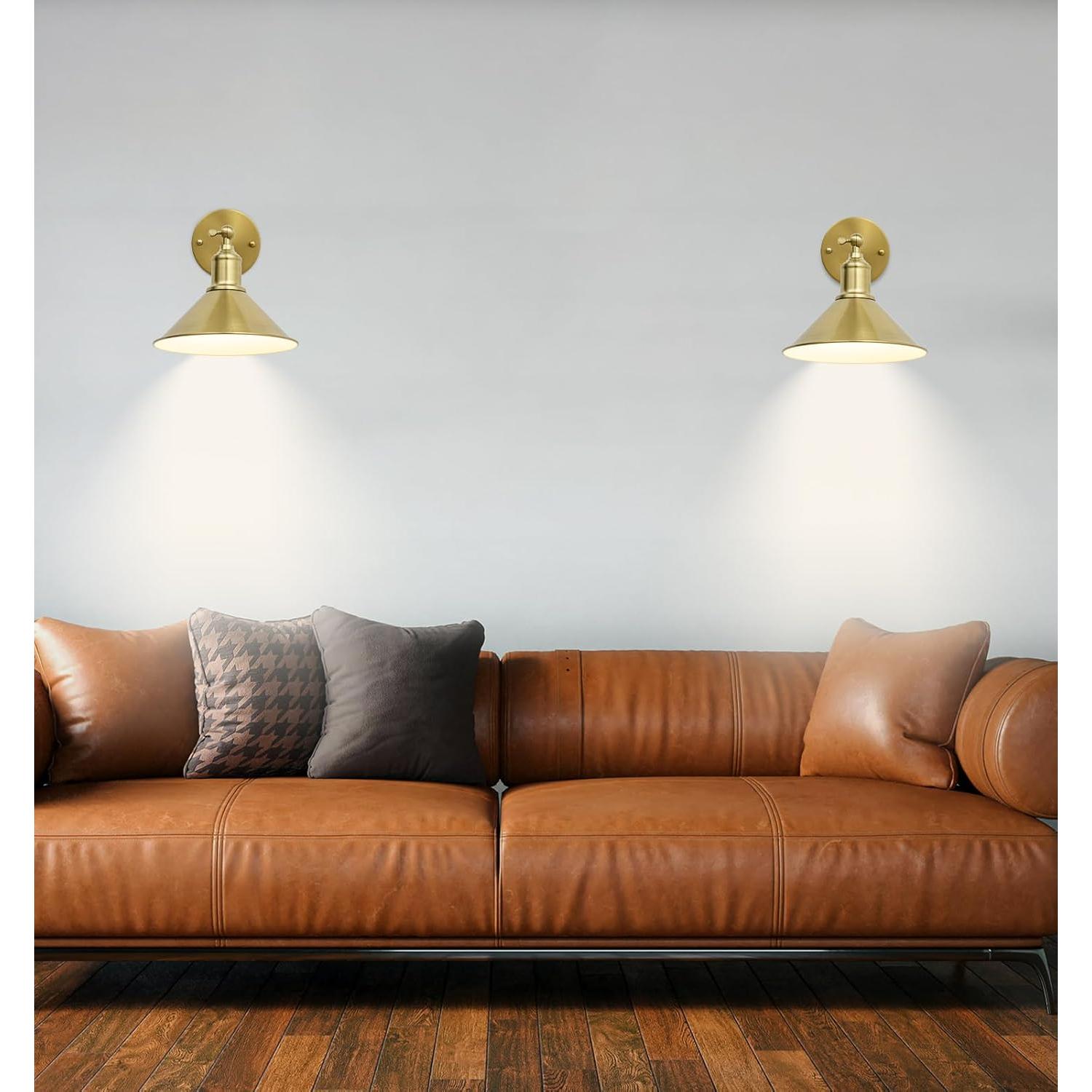 Aplique de Pared LED Franing Dorado con Control Remoto - 2 Unidades