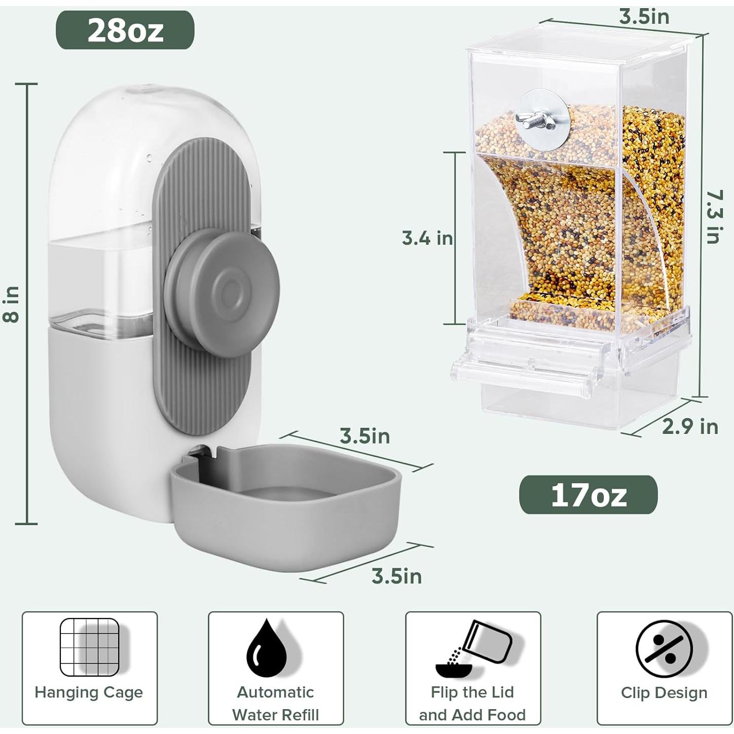 Conjunto Comedero y Dispensador de Agua Borunhe 22.4x17.8cm