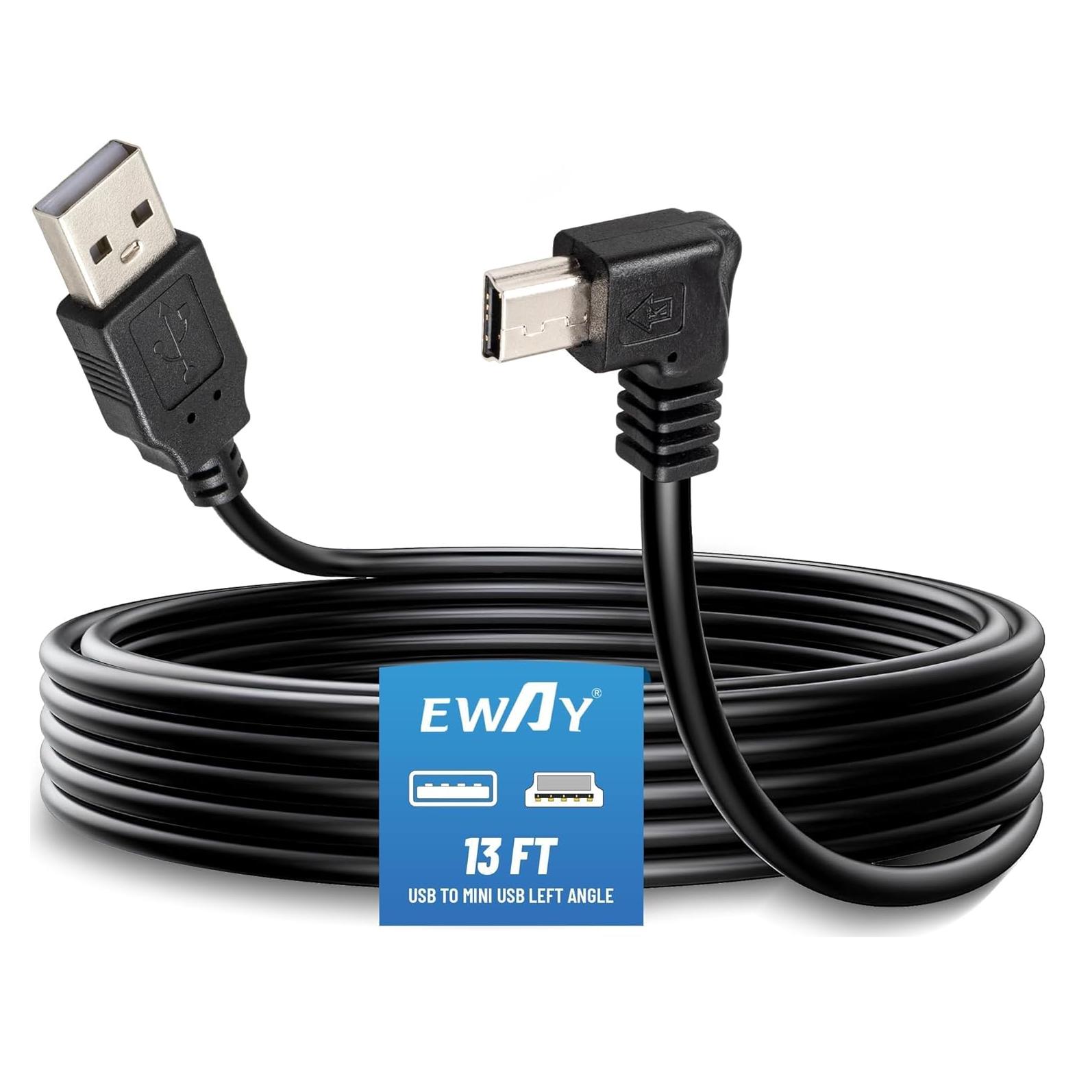 Cable de Alimentación Mini USB EWAY 4m para Dashcam