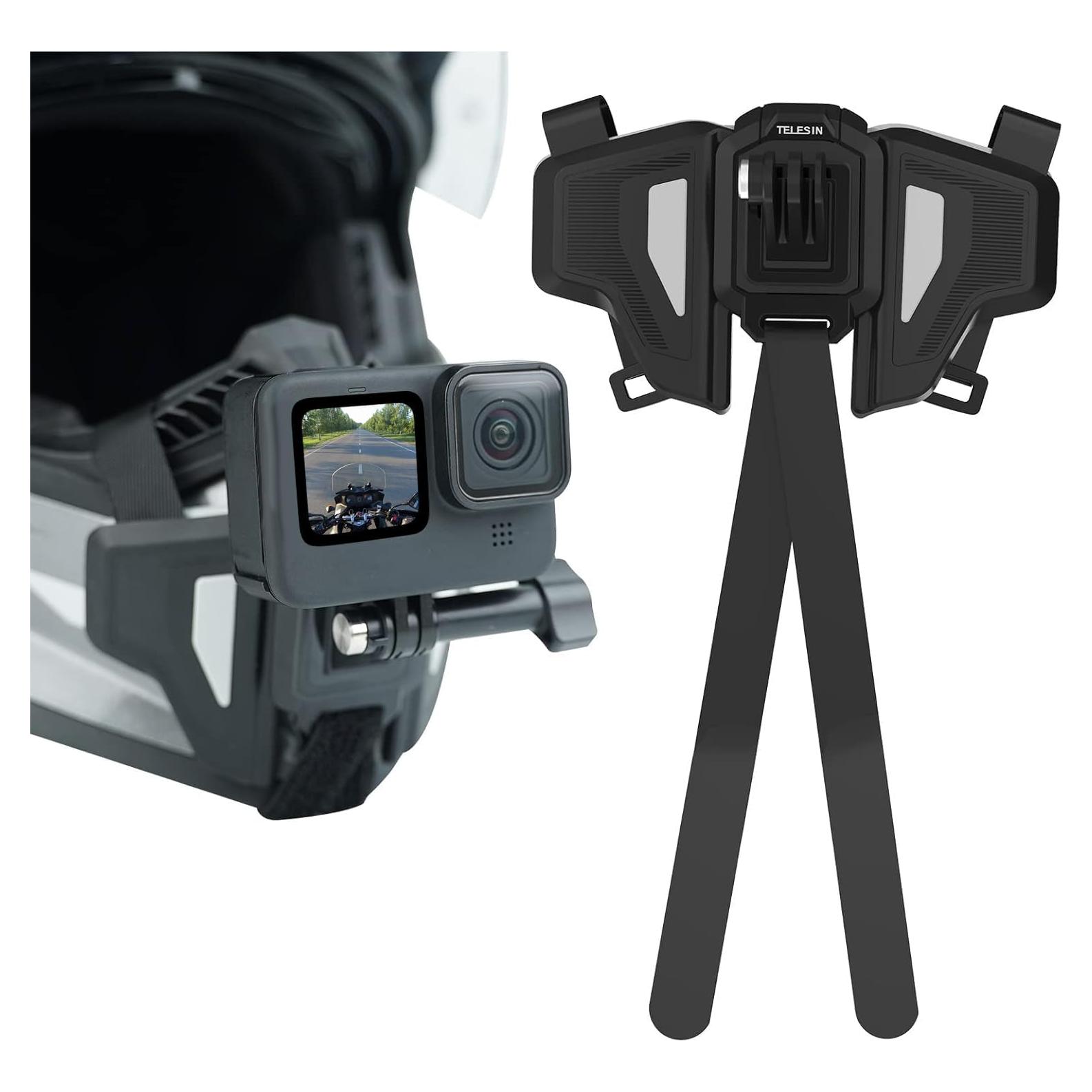 Soporte de Casco para GoPro TELESIN Ajustable 180° Negro