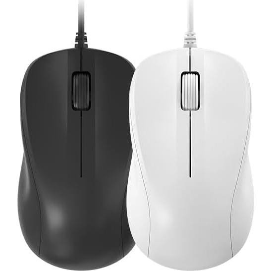 Ratón USB Silencioso CORN Negro 1200DPI Ergonómico para PC