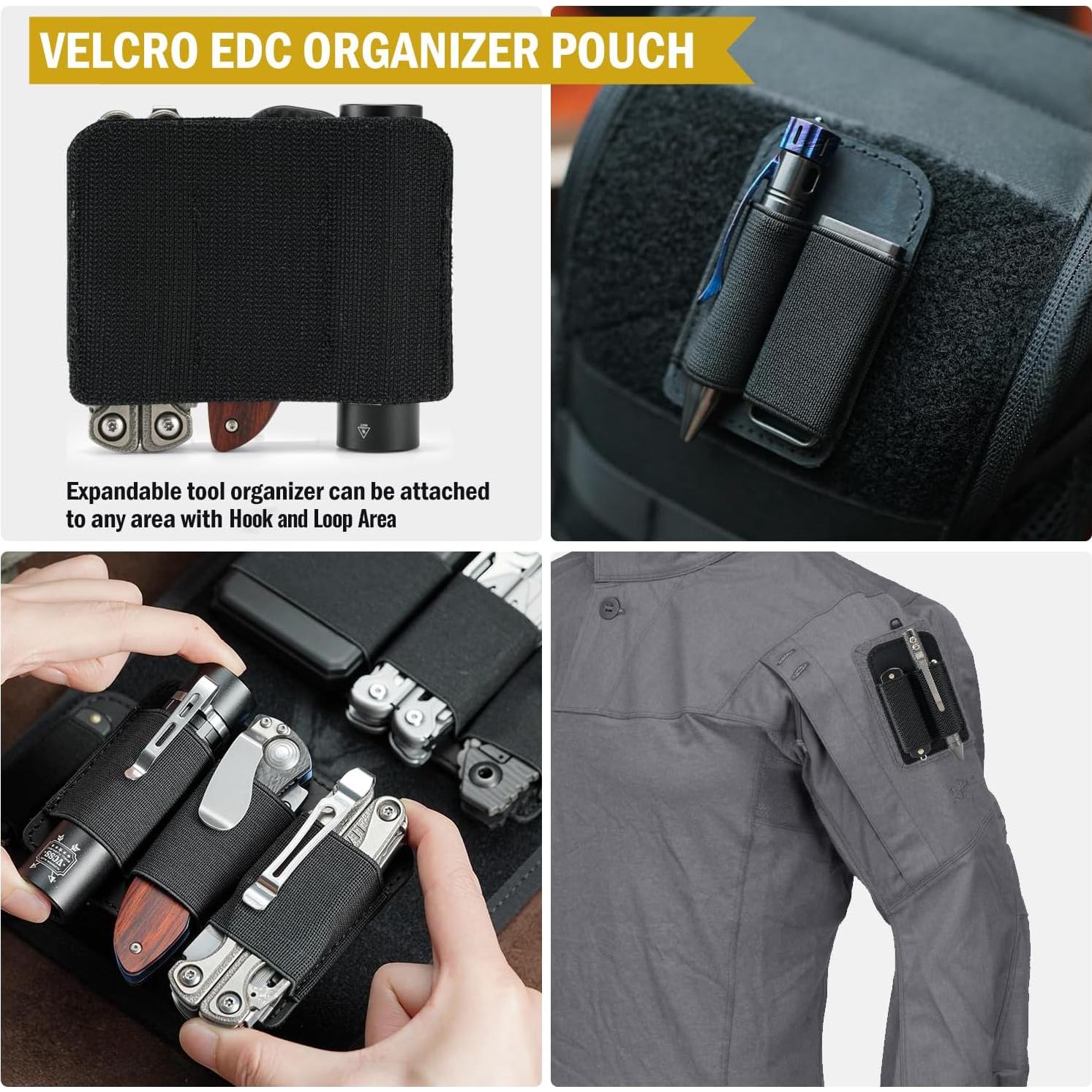 Organizador EDC VIPERADE PL6, Panel MOLLE con 3 Bolsillos