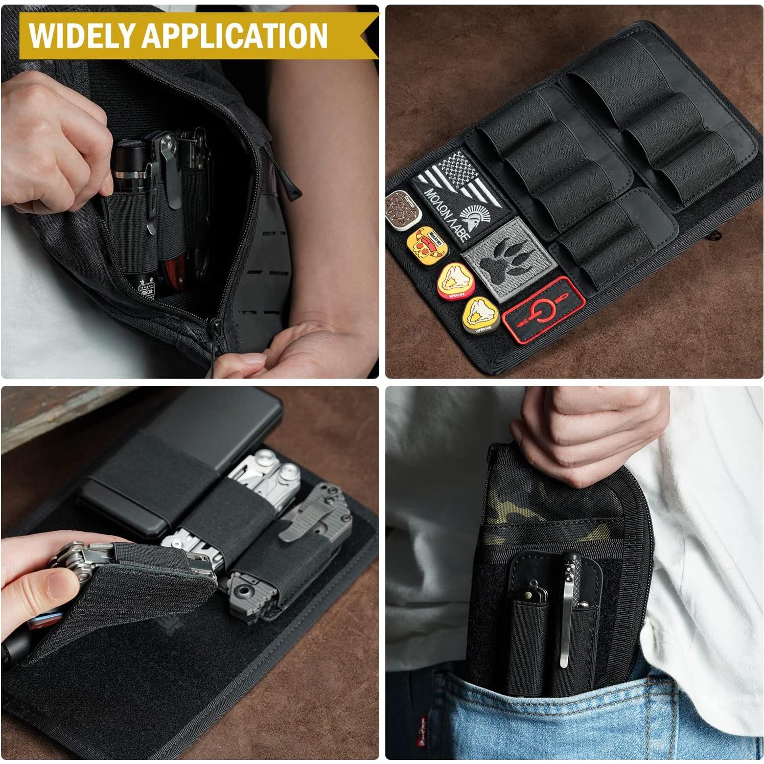 Organizador EDC VIPERADE PL6, Panel MOLLE con 3 Bolsillos