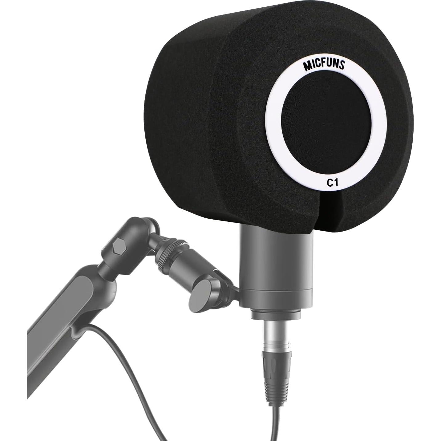 Filtro Antiviento Profesional C1 para Micrófono 45-60mm Negro