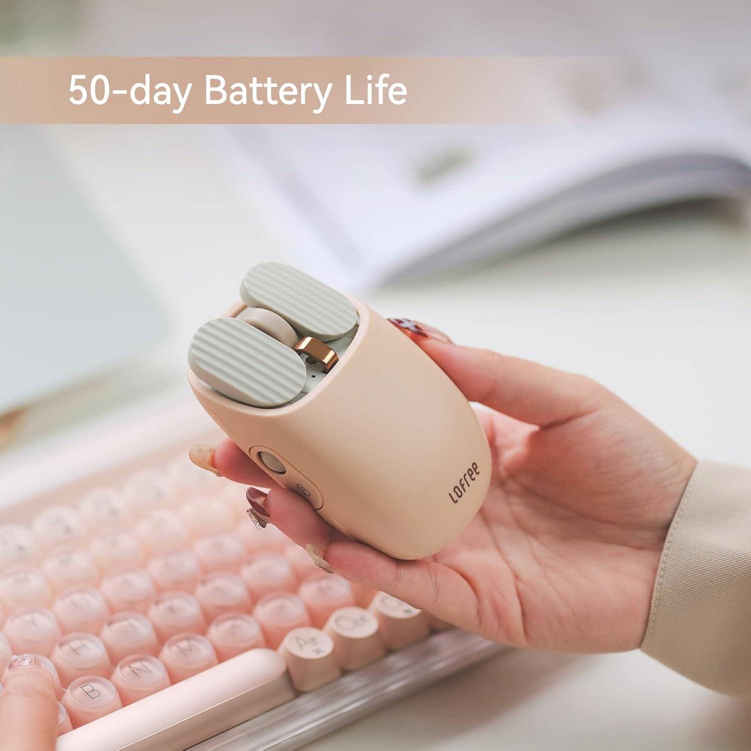 Ratón Inalámbrico Lofree Wavy Chips Doble Modo 5 DPI - Té con Leche