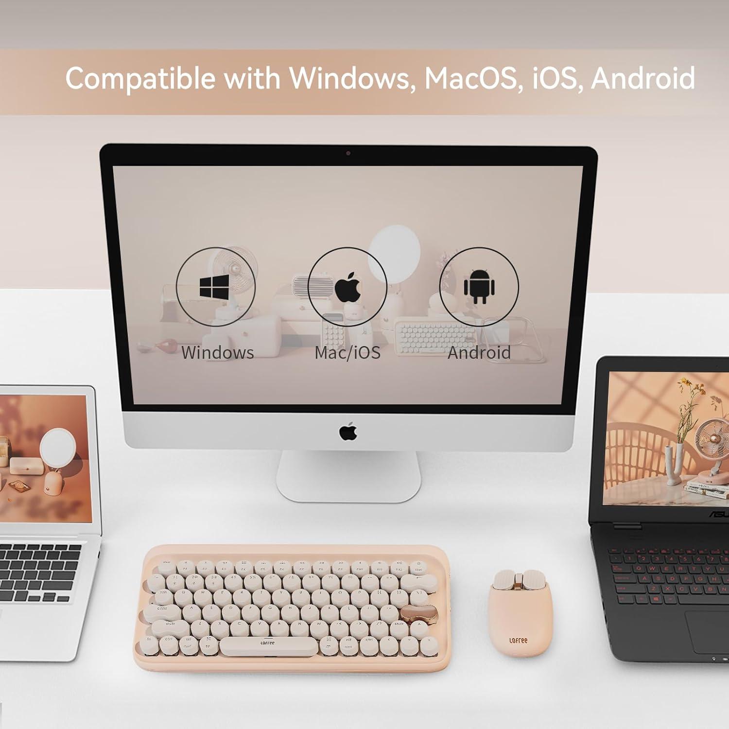 Ratón Inalámbrico Lofree Wavy Chips Doble Modo 5 DPI - Té con Leche