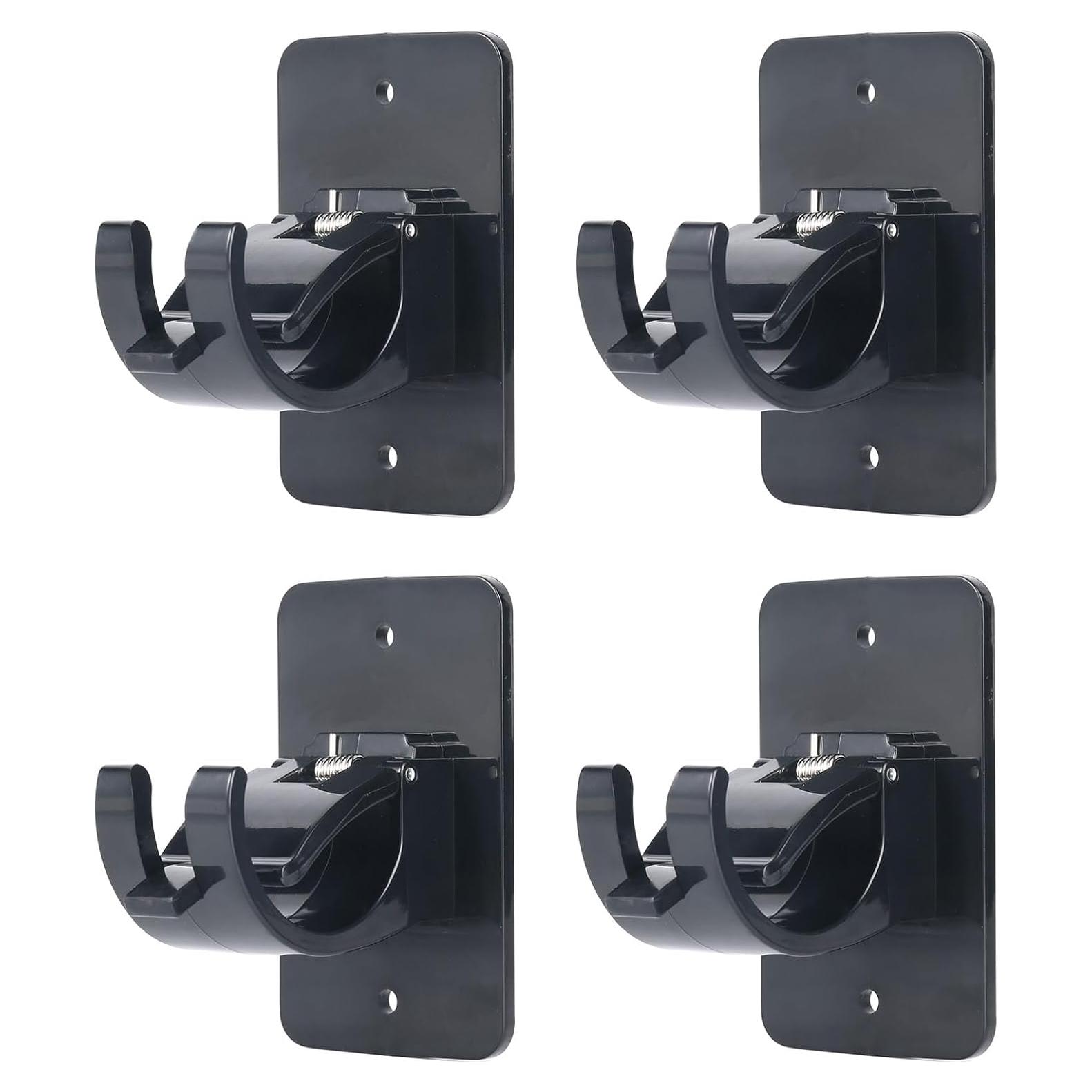 4 Clips Adhesivos para Varillas de Cortina SYJ - 40mm, Negro