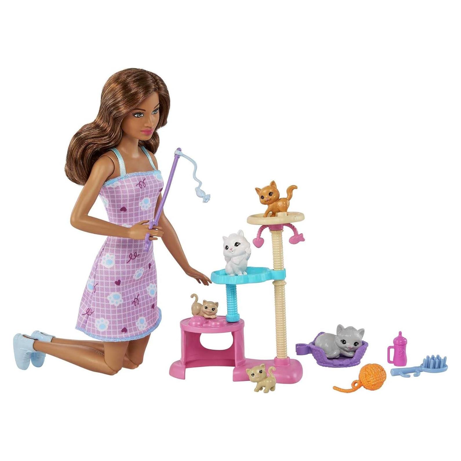 Barbie Condo de Gatos Mattel con 5 Gatitos y Accesorios