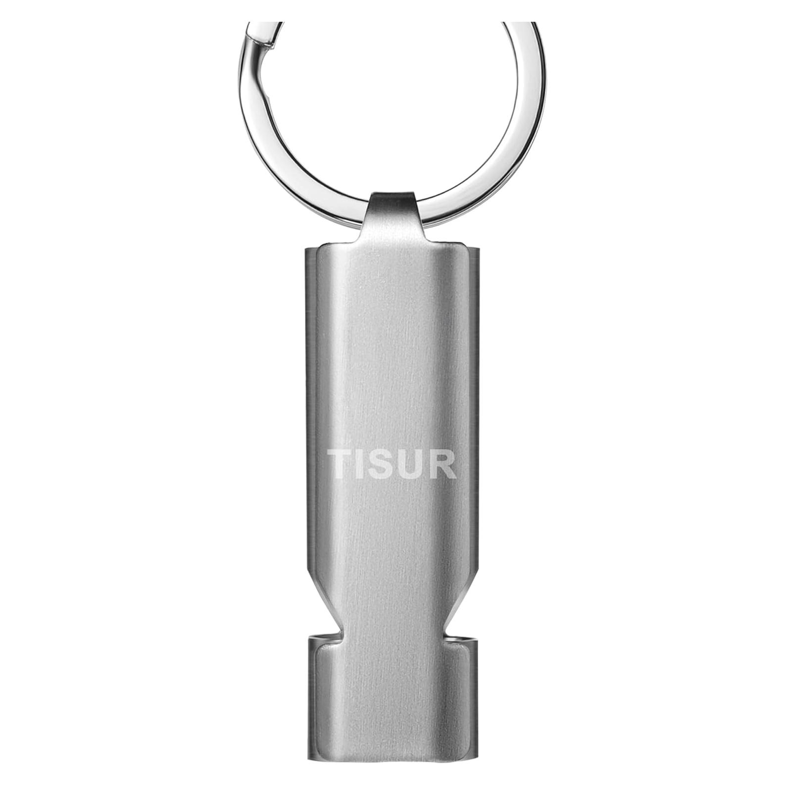 Silbato de Emergencia TISUR 130dB Acero Inoxidable para Camping