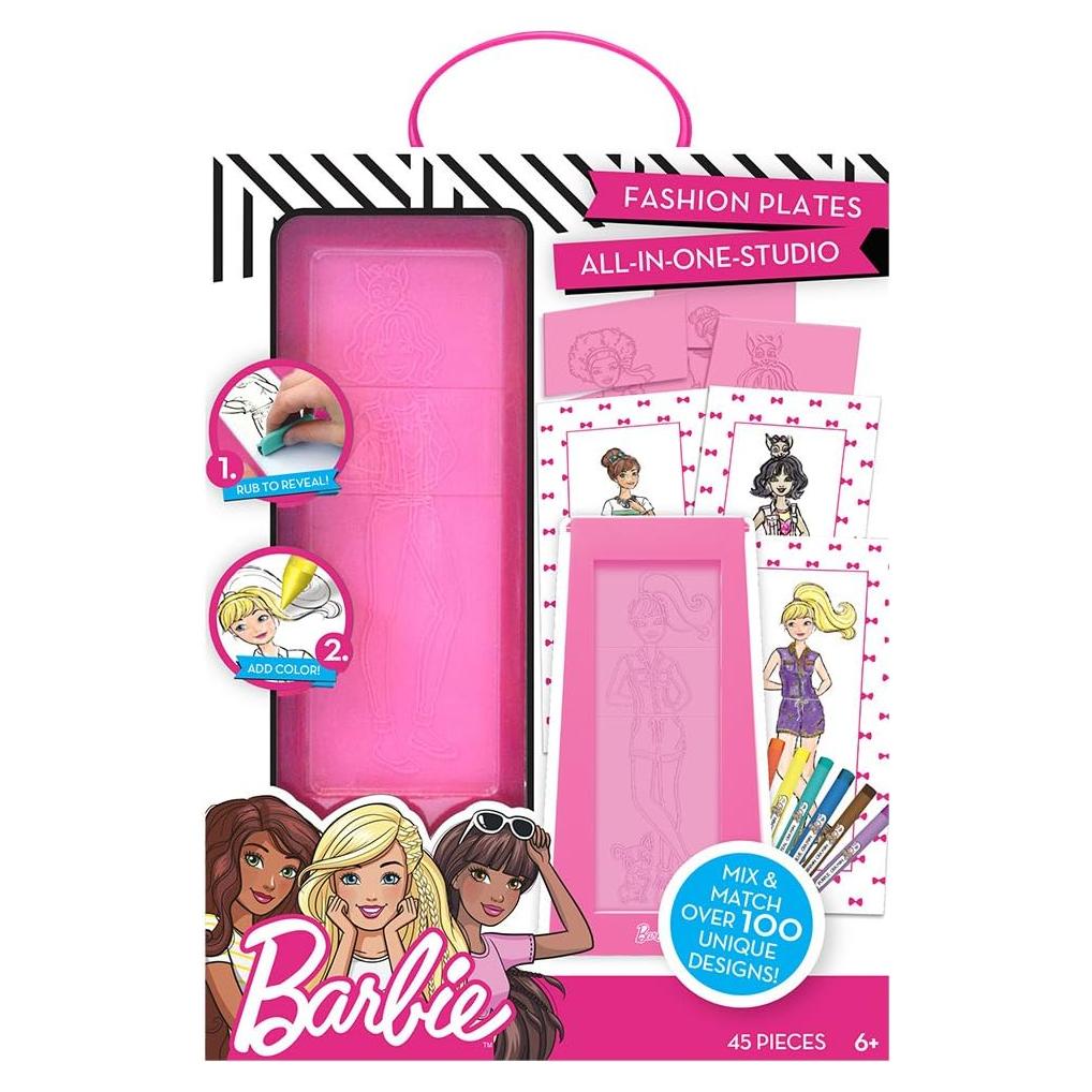 Kit de Diseño de Moda Barbie - 15 Placas y Crayones