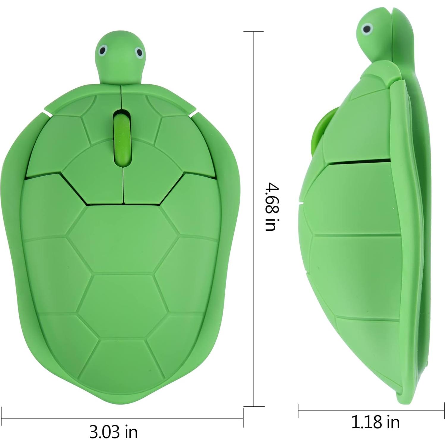 Ratón inalámbrico tortuga elec Space 3 botones 11.88 cm verde menta