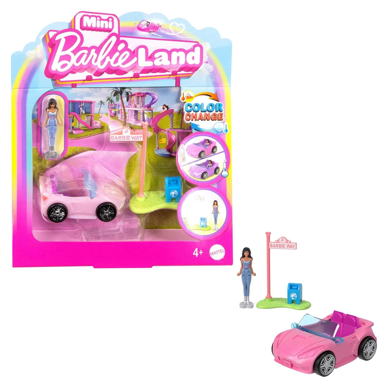 Muñeca Barbie Mini BarbieLand con Auto Convertible 3,81 cm