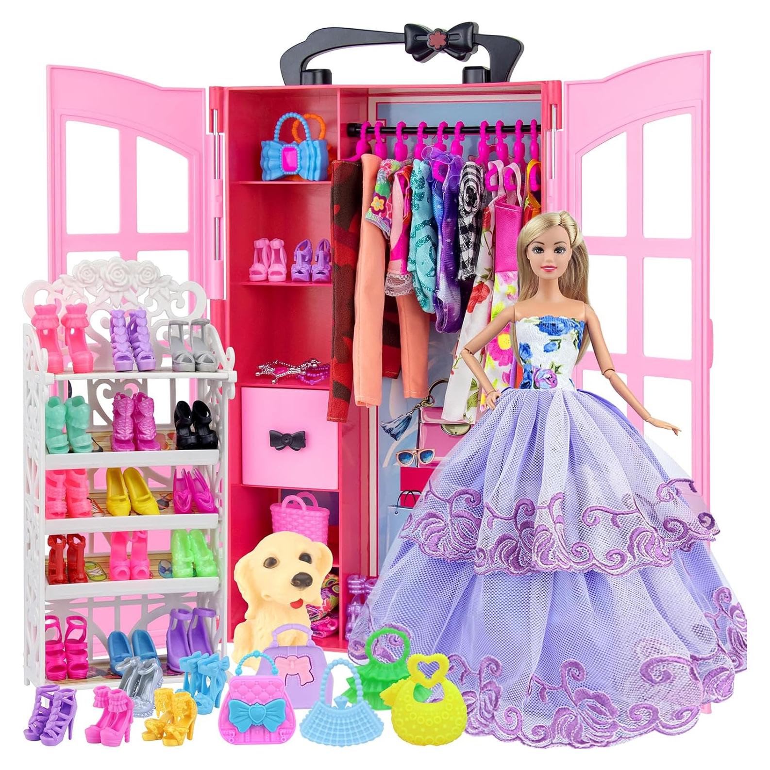 Armario de Muñecas Ecore Fun 120 Pcs Ropa y Accesorios