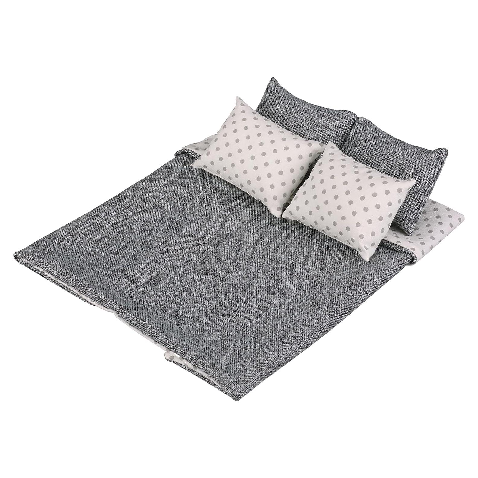 Juego de Ropa de Cama para Muñecas Inusitus 5 Piezas Gris