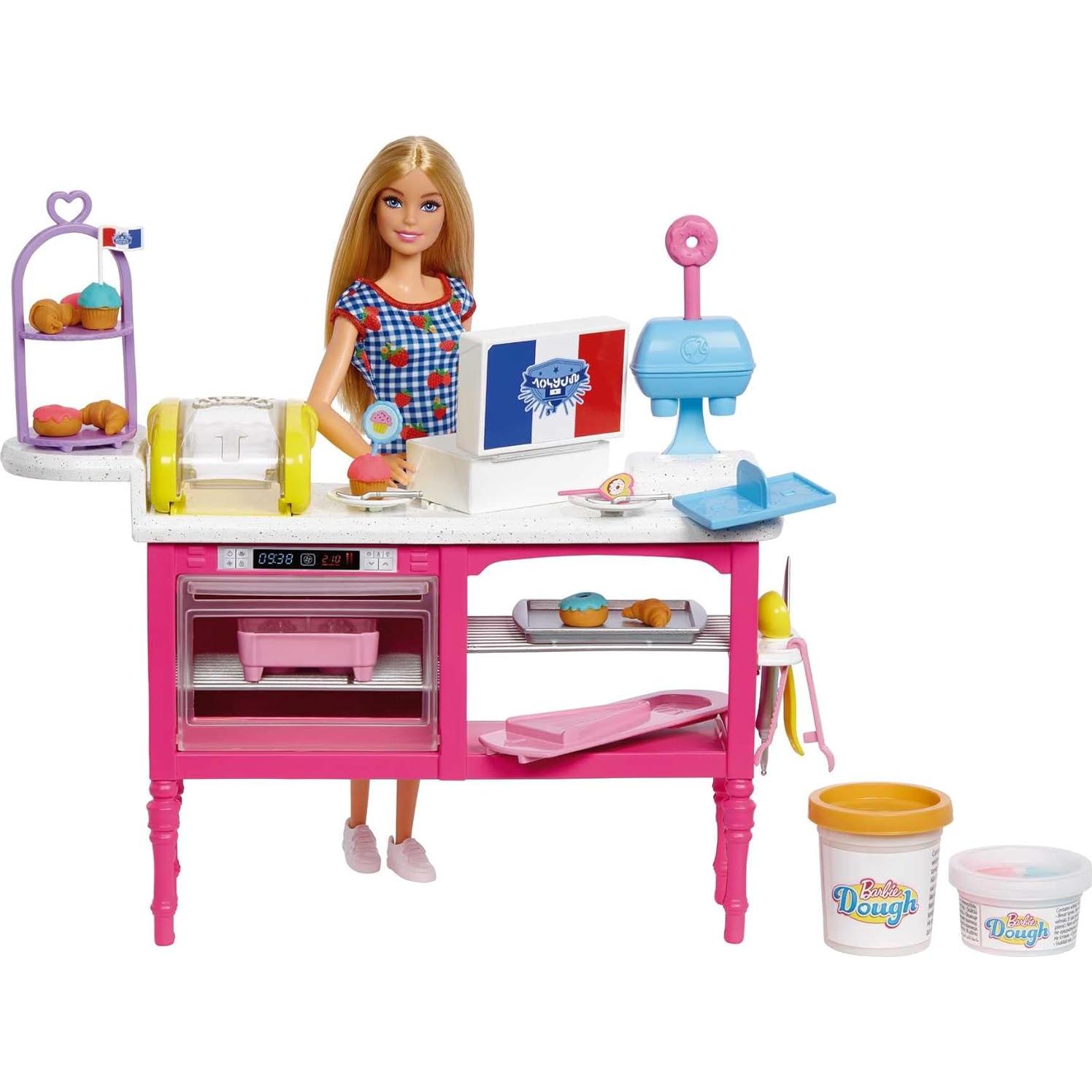 Set de Juego Barbie Cafetería Malibu con Muñeca y 18 Accesorios