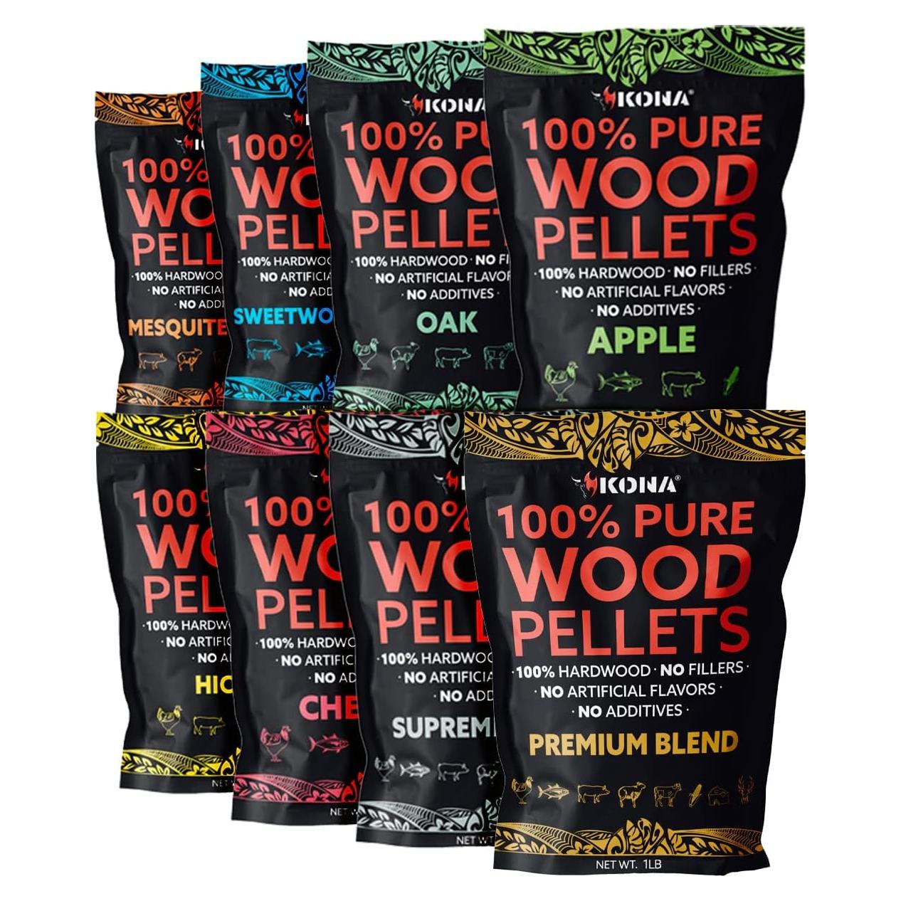 Paquete de Pellets de Madera Kona 8 Variedades 3.63 kg