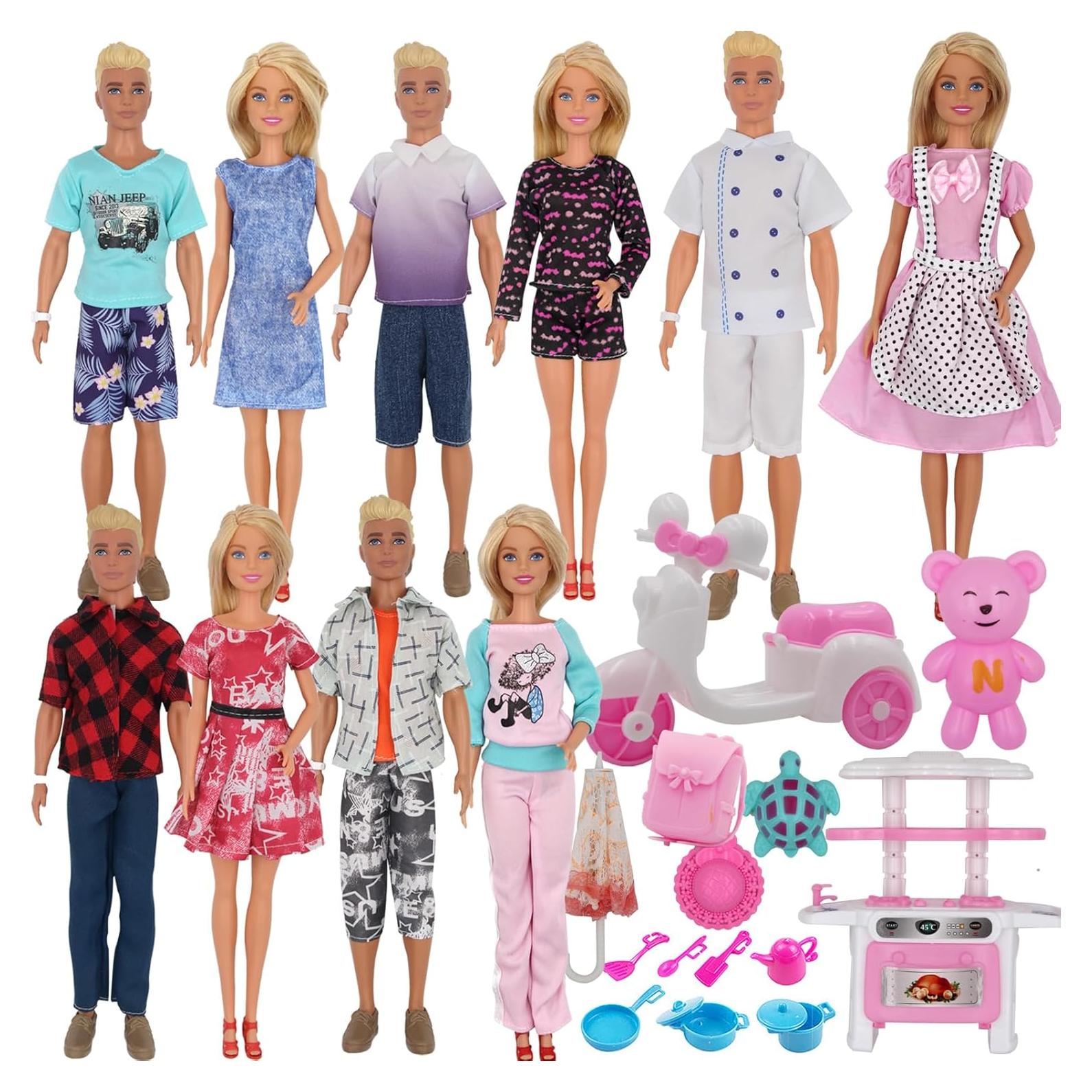 Juego de Ropa y Accesorios para Muñecas 12" EuTengHao 34 Piezas